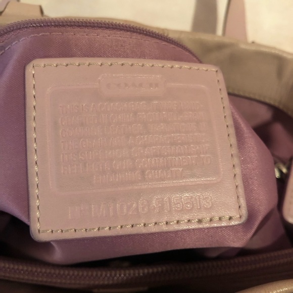 Coach Pale Pink/Tan leather bag - Picture 8 of 13